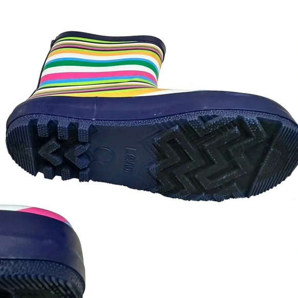 NWT Sun Squad Striped Rain Boots Size Large 9/10 - Picture 4 of 9